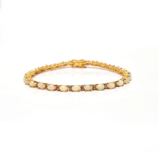 Natural Opal Fire Bracelet October Birthstone - Kanish