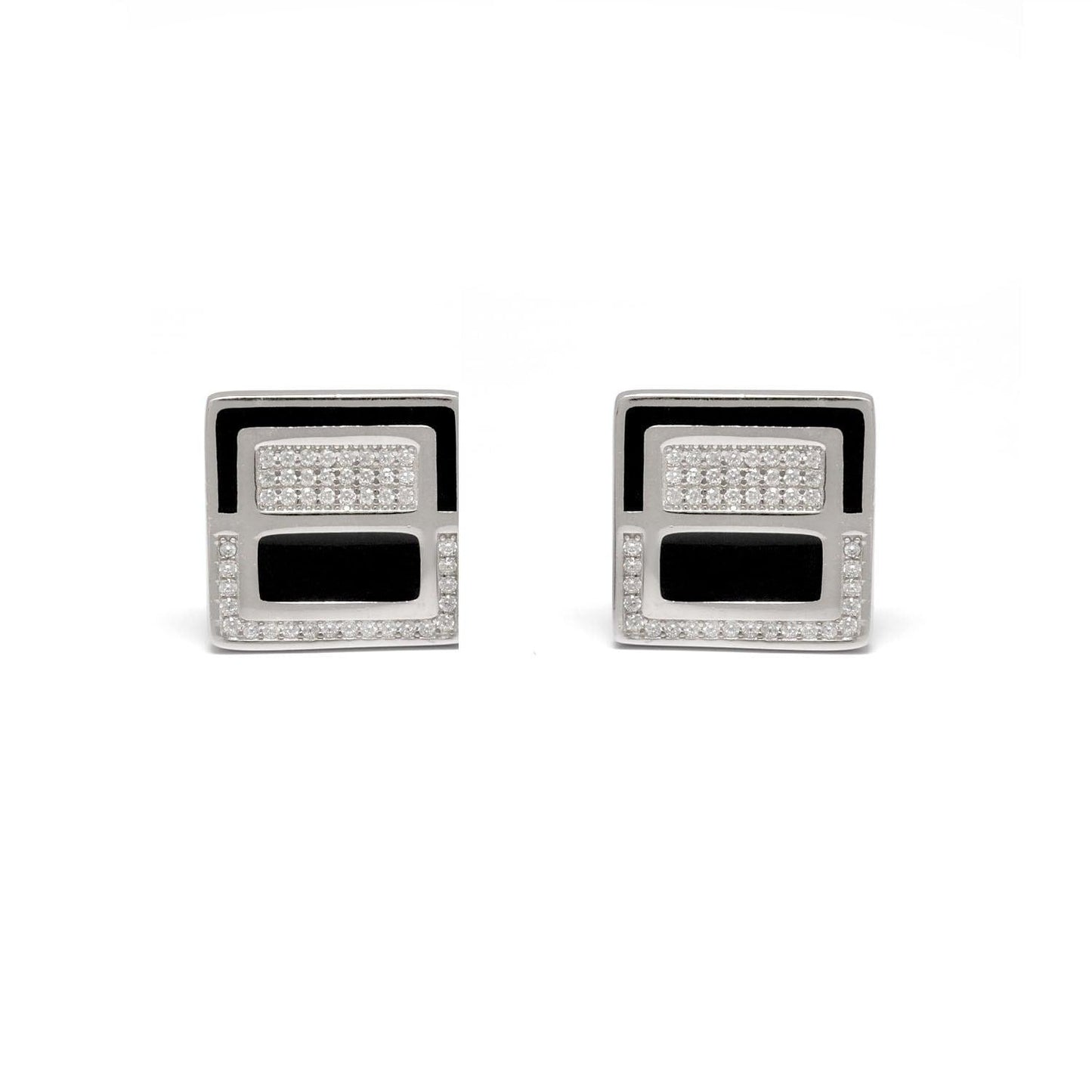 Sterling Silver Cufflinks with CZ Stones Kanish
