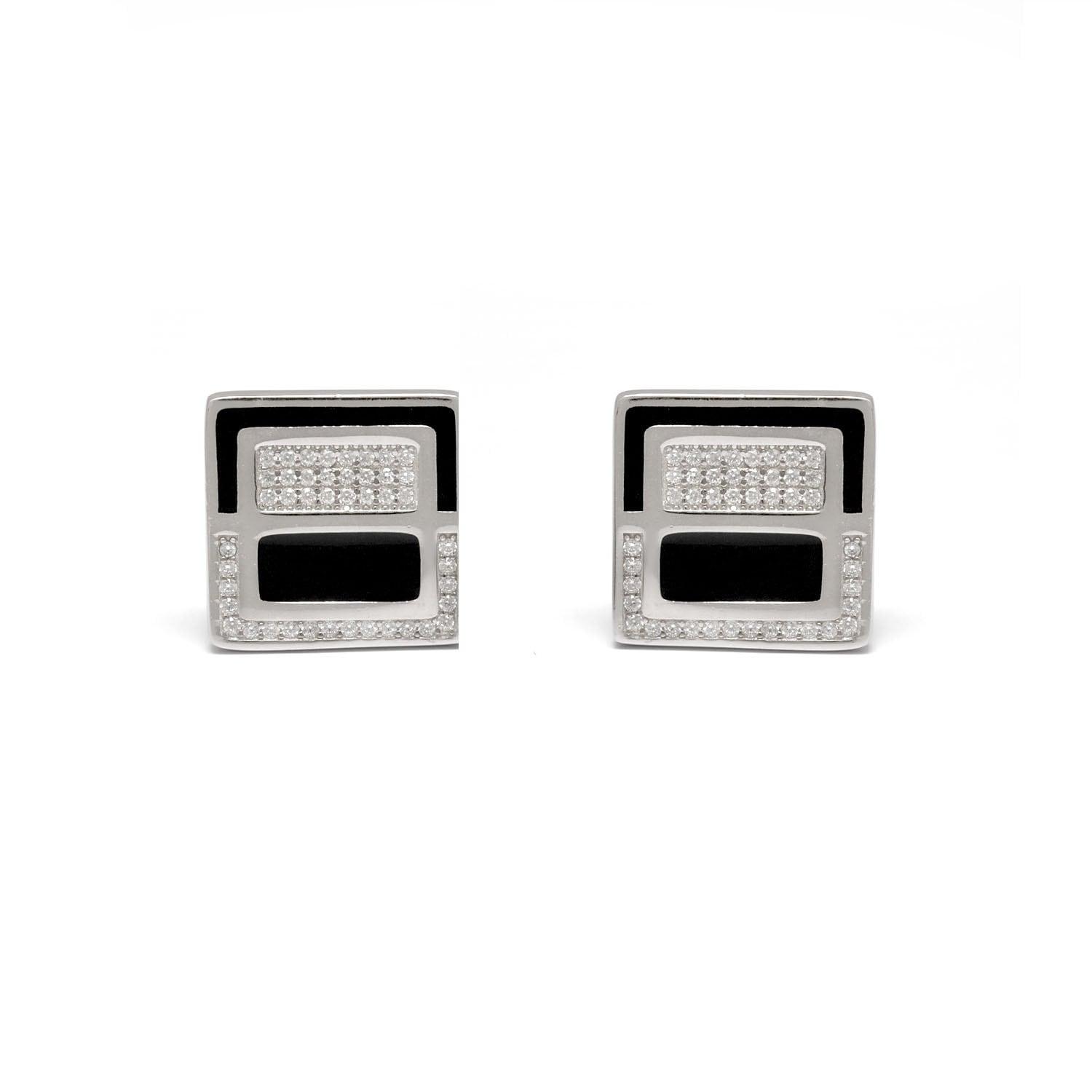 Sterling Silver Cufflinks with CZ Stones Kanish