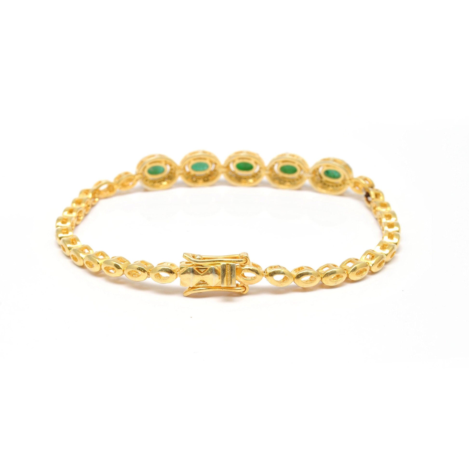 Diamond With Natural Emerald Bracelet Jewelry Kanish