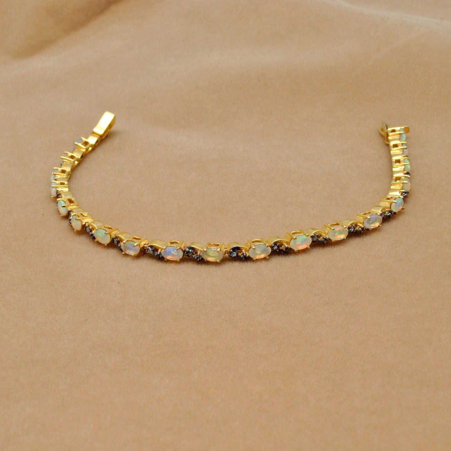 Opal Diamond Tennis Bracelet Bracelet Birthstone Jewelry Kanish