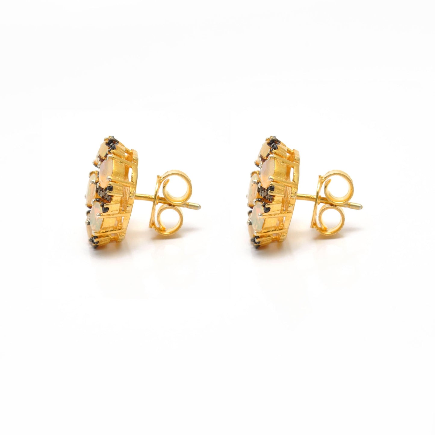 Victorian Opal Diamond Earring Jewelry Stud Kanish
