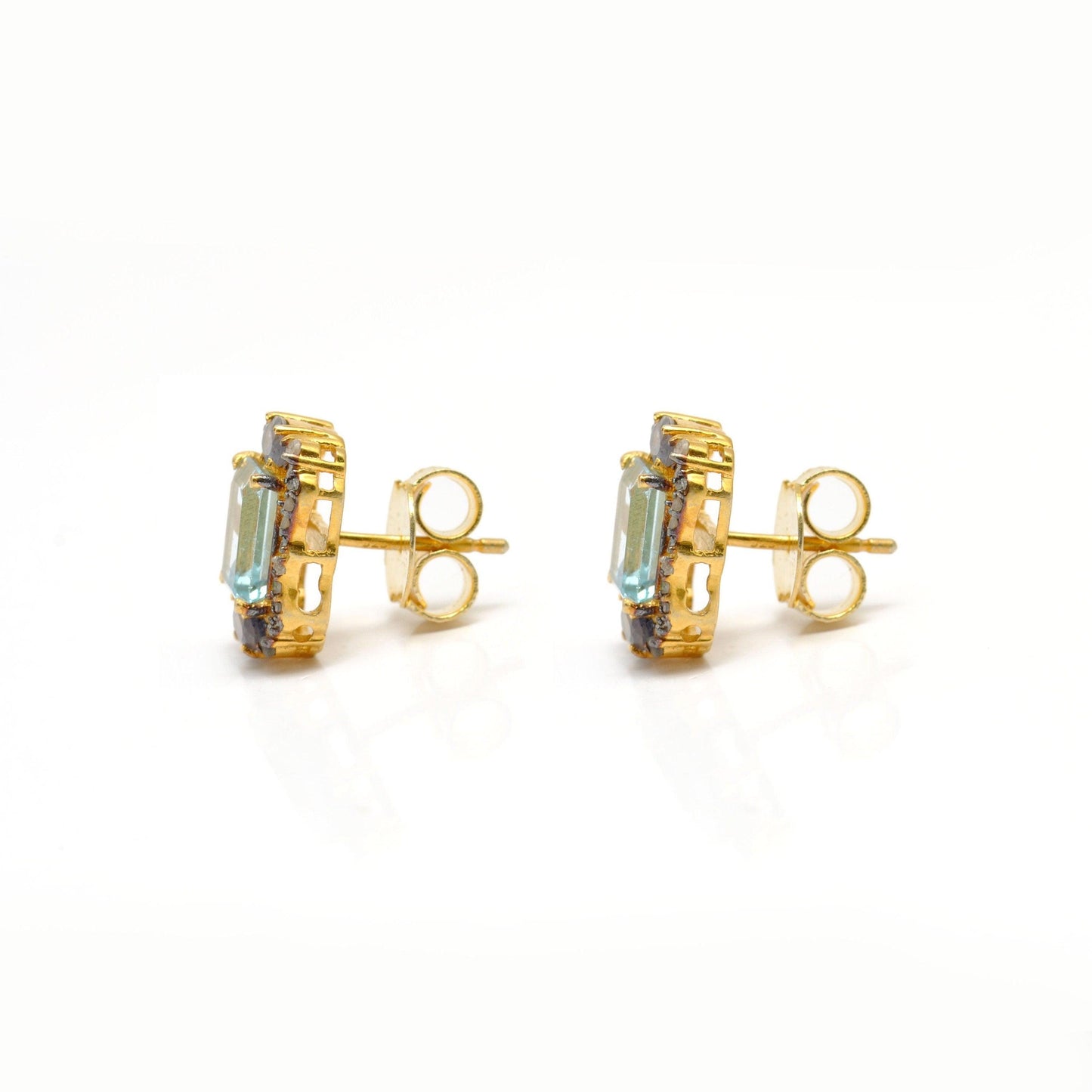 Blue Topaz Diamond Earrings Stud Earring Kanish
