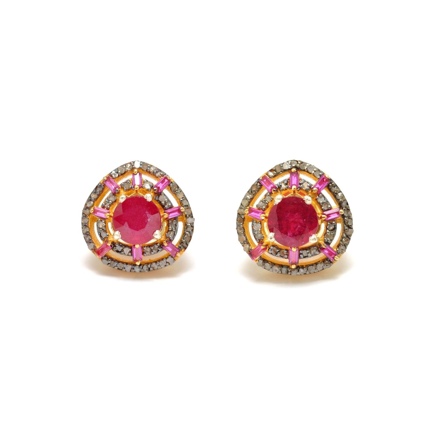 Ruby Diamond Stud Earring Jewelry - Kanish