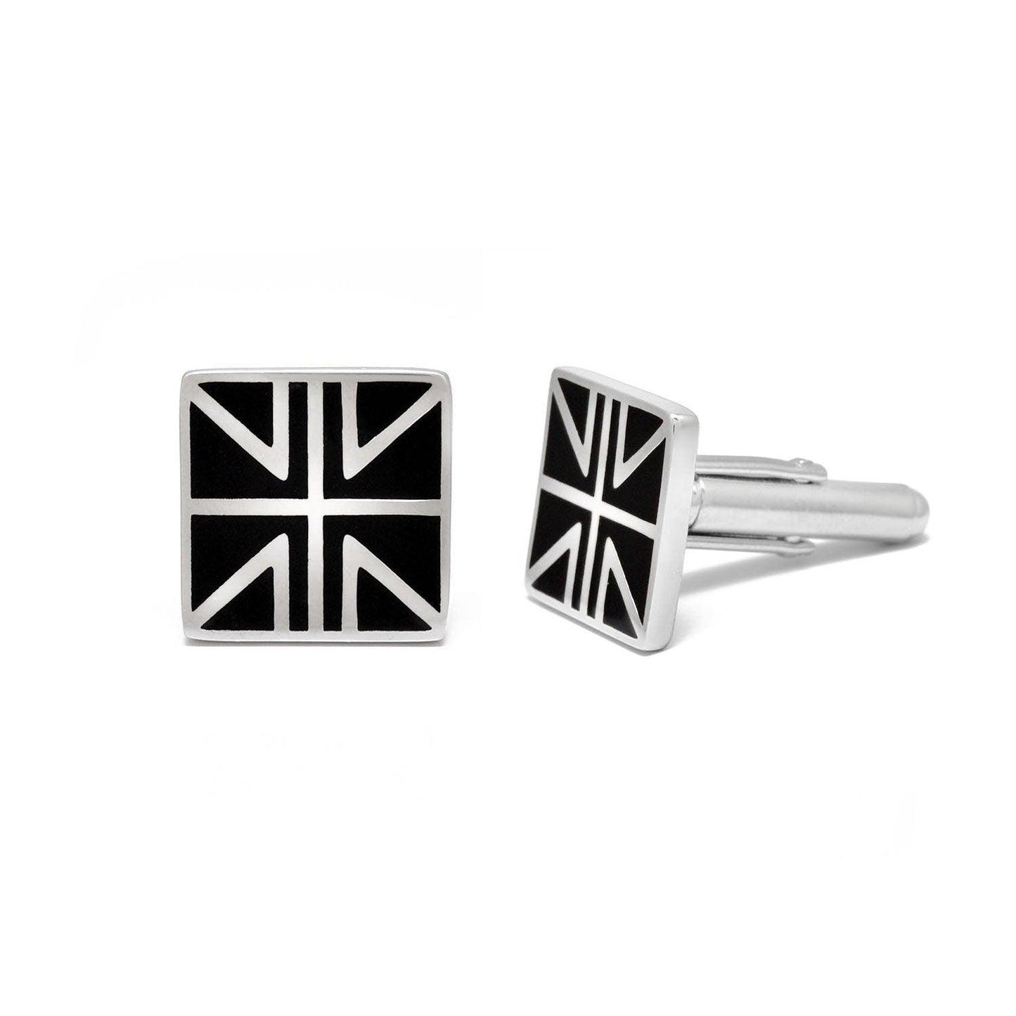 Handcrafted Union Jack Silver Cufflinks Kanish