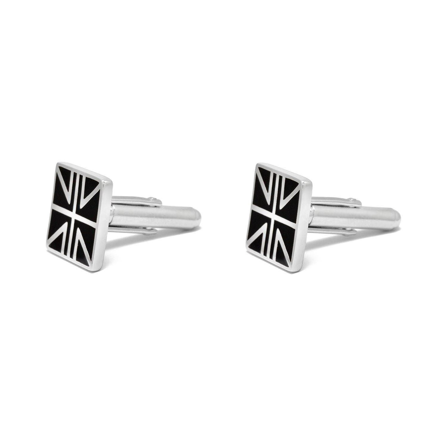 Handcrafted Union Jack Silver Cufflinks Kanish