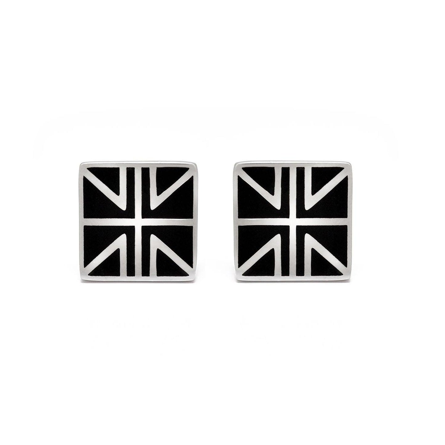 Handcrafted Union Jack Silver Cufflinks - Kanish
