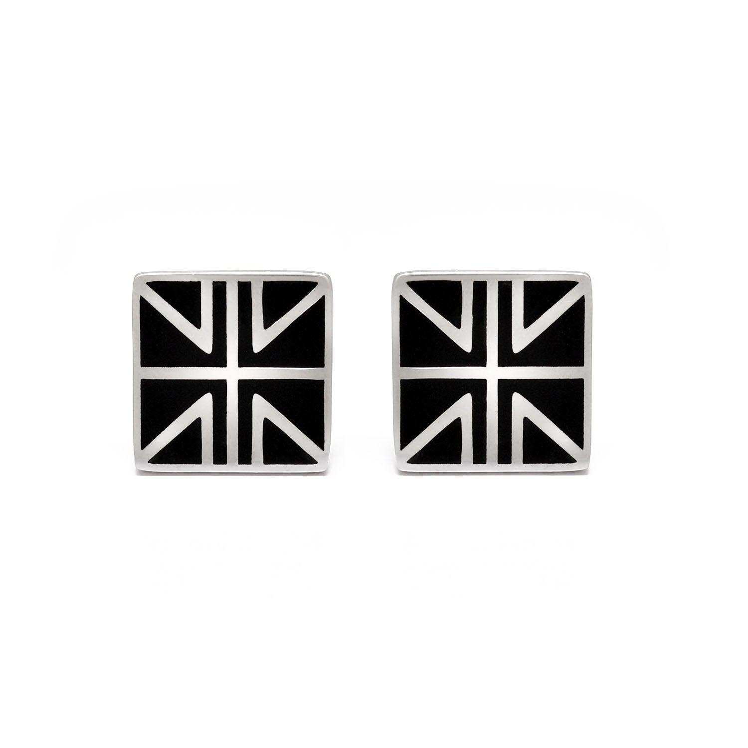 Handcrafted Union Jack Silver Cufflinks - Kanish