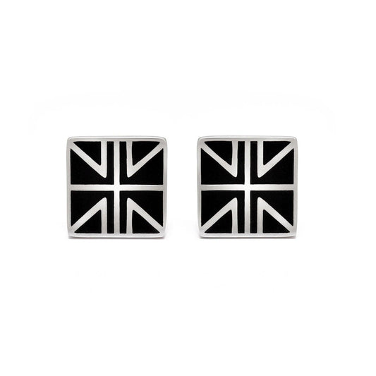 Handcrafted Union Jack Silver Cufflinks - Kanish