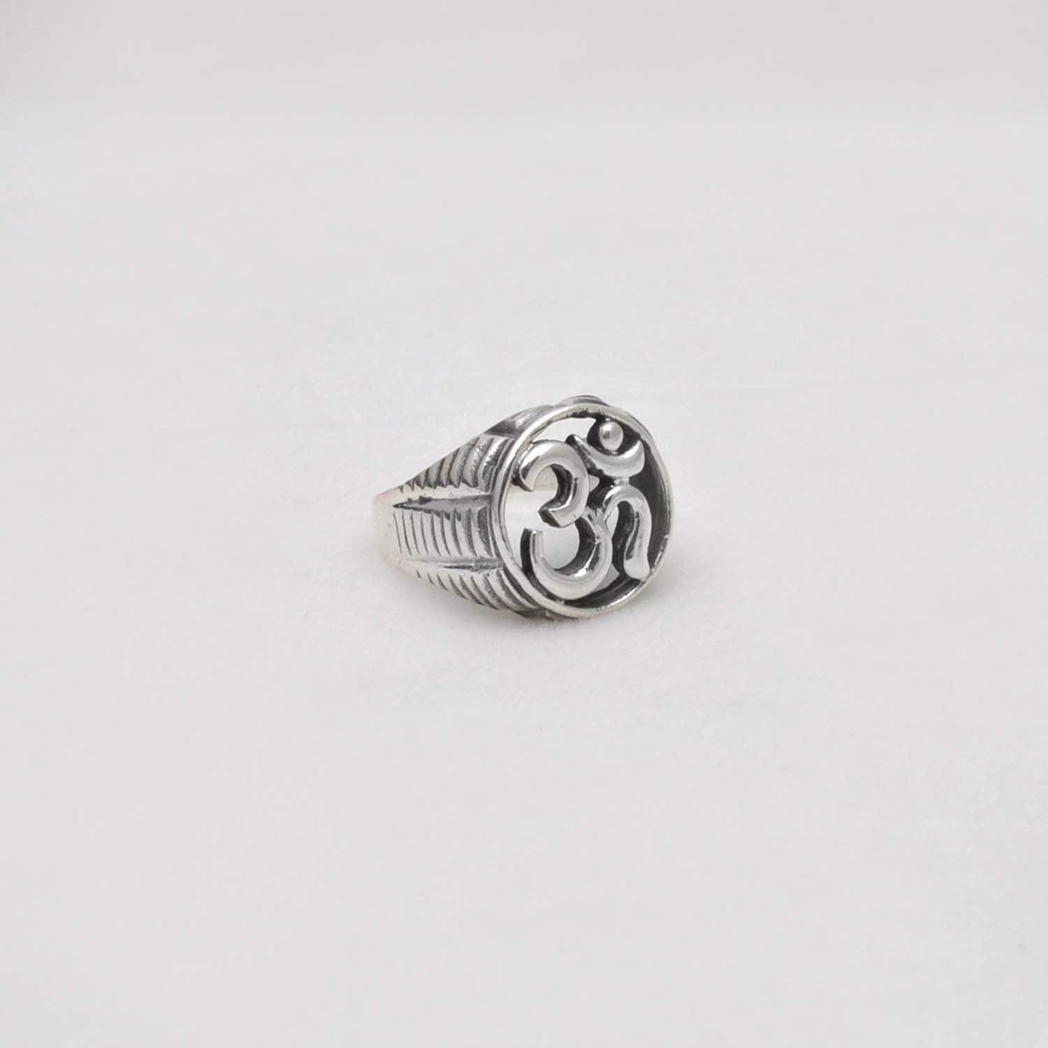 Silver Om Ring Size 10 Spiritual Jewelry Kanish