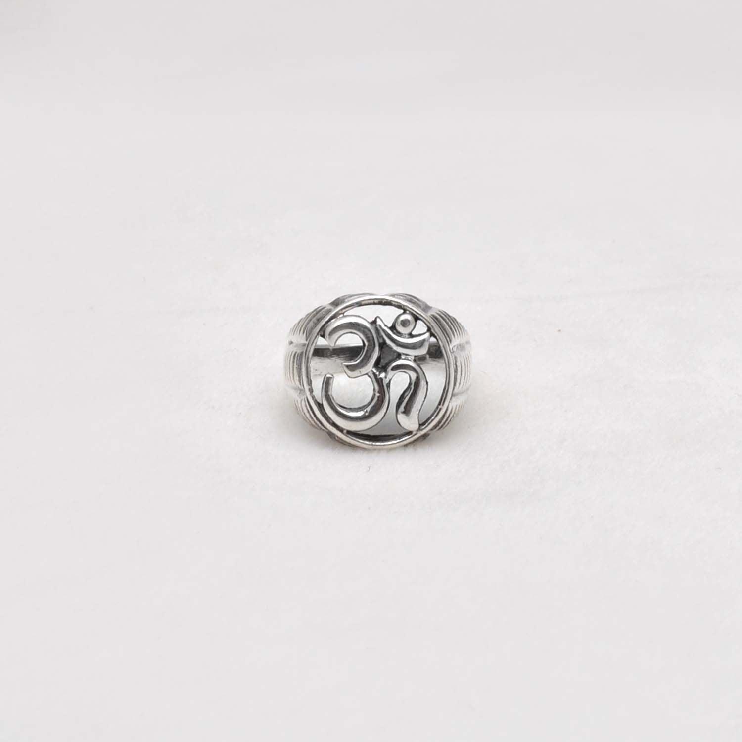 Silver Om Ring Size 10 Spiritual Jewelry Kanish