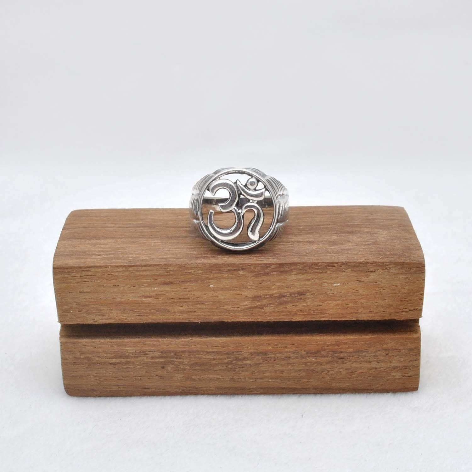 Silver Om Ring Size 10 Spiritual Jewelry Kanish