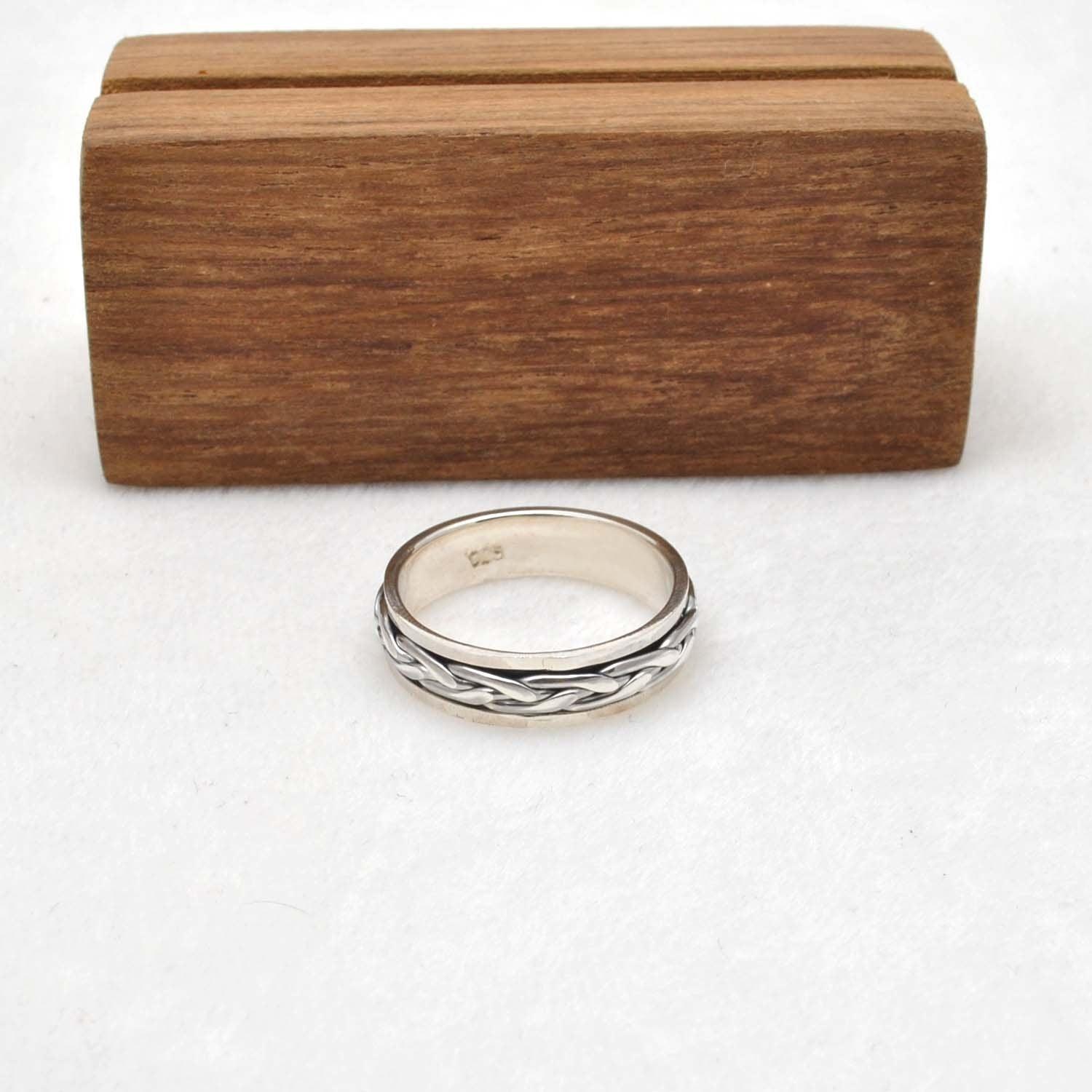 Sterling Silver Fidget Curb Ring Size 12 Kanish