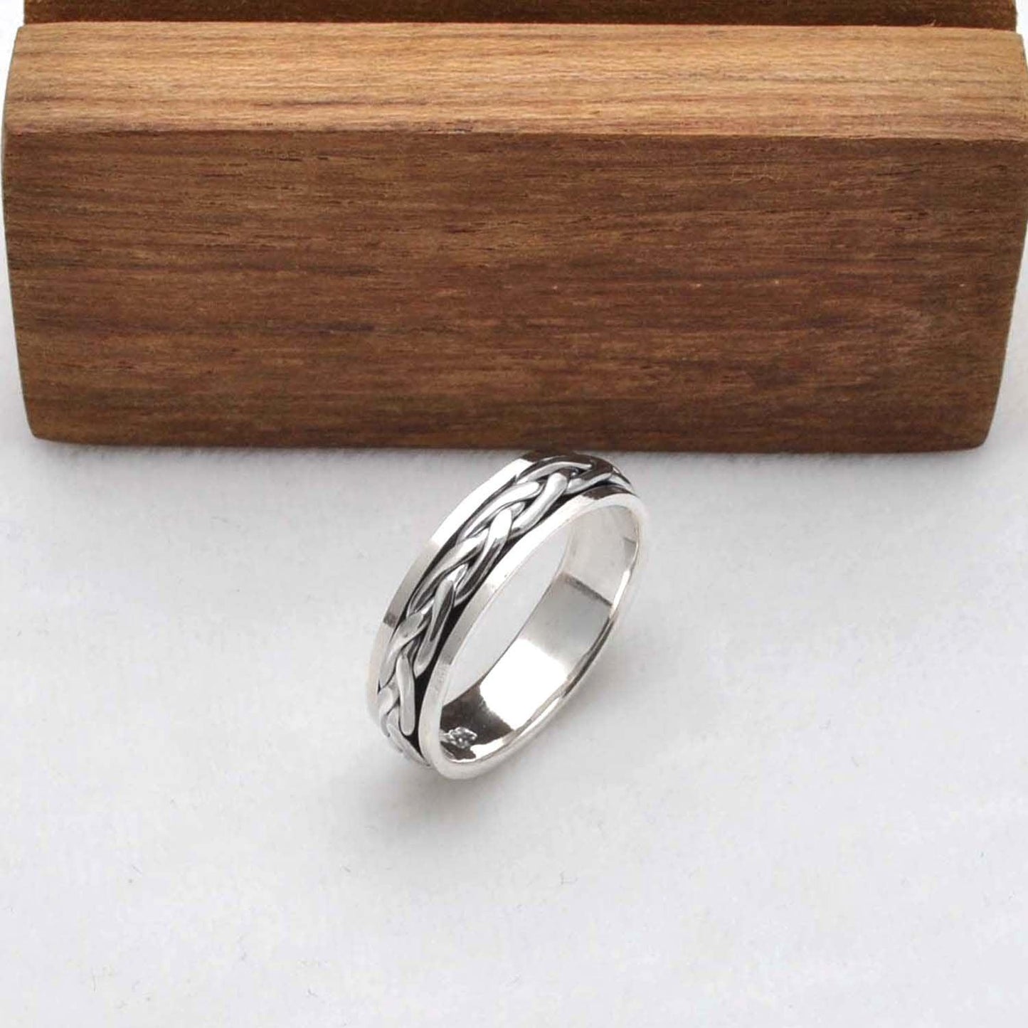 Sterling Silver Fidget Curb Ring Size 12 - Kanish