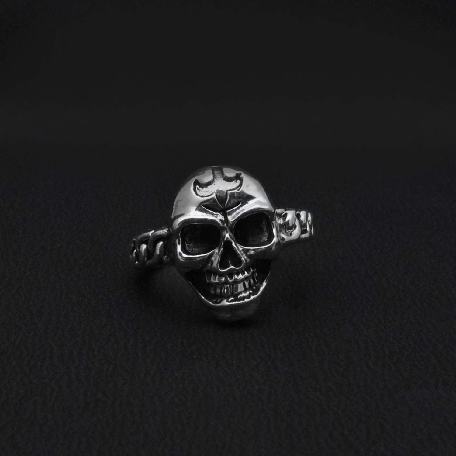 Silver Skull Ring Size 10 Halloween Jewelry Kanish