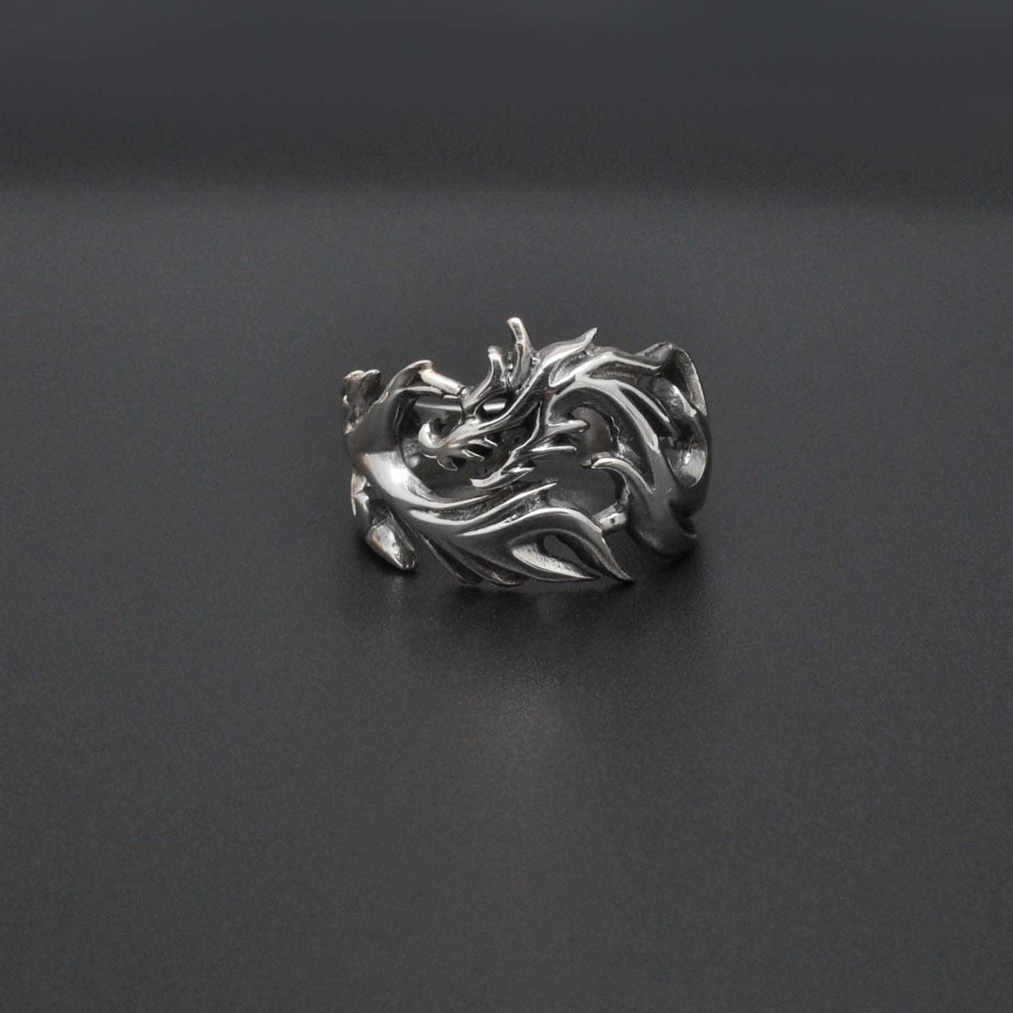 Silver Fierce Dragon Ring Size 9 - Kanish