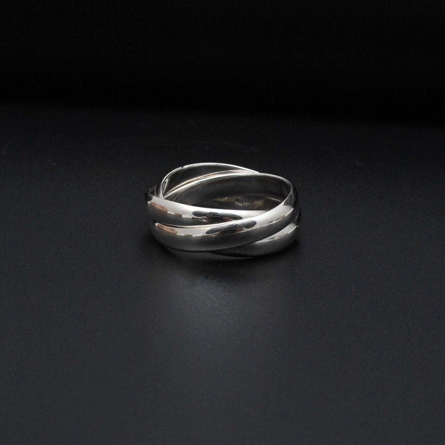 925 Silver Triple interlocked Ring Size 10 - Kanish