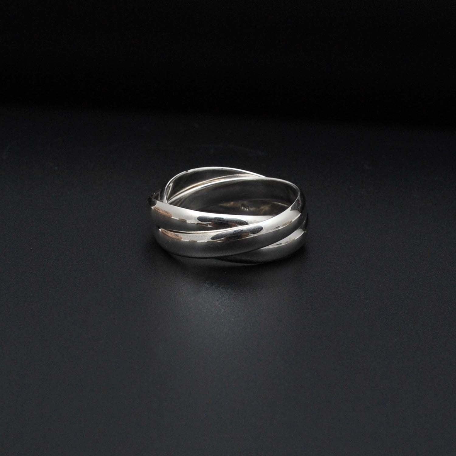 925 Silver Triple interlocked Ring Size 10 - Kanish