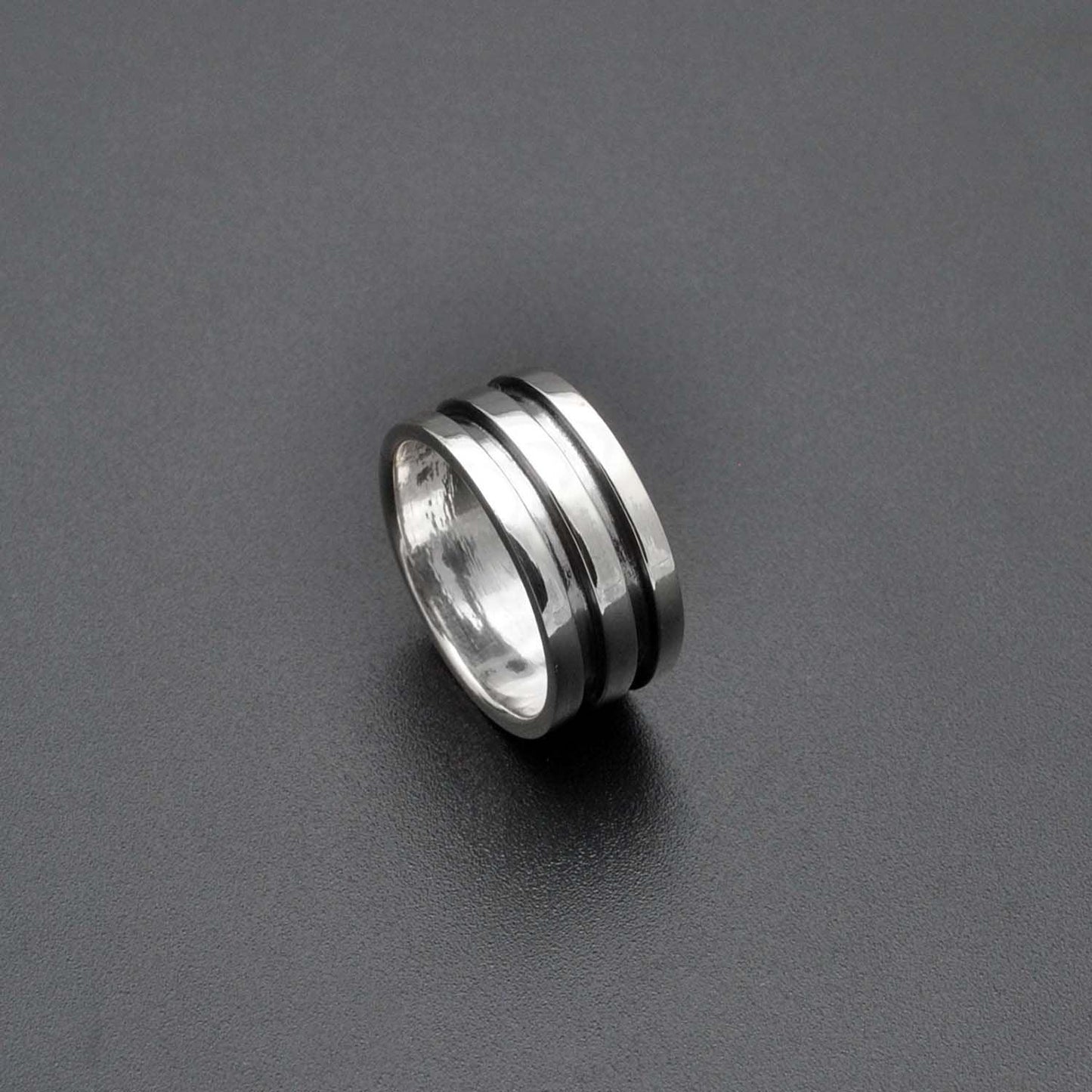 Oxidized Sterling Silver Ring Band Size 6 - Kanish
