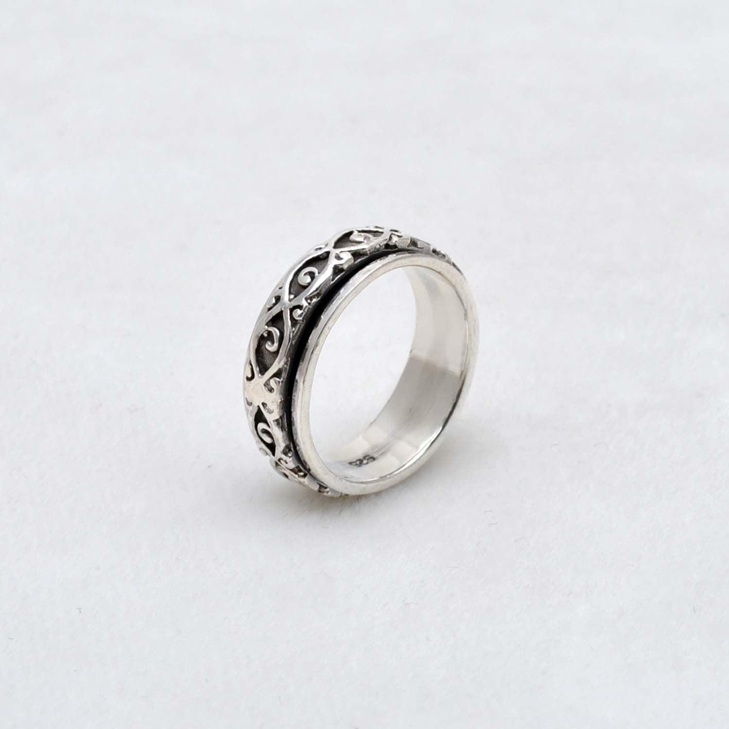 925 Silver Spinner Meditation Thumb Ring Size 9 Kanish