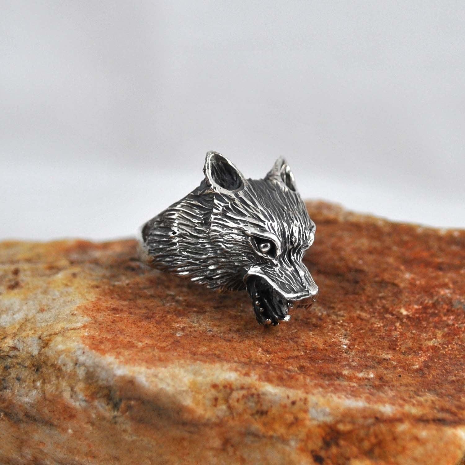 Animal Wolf Silver Ring Size 11 - Kanish