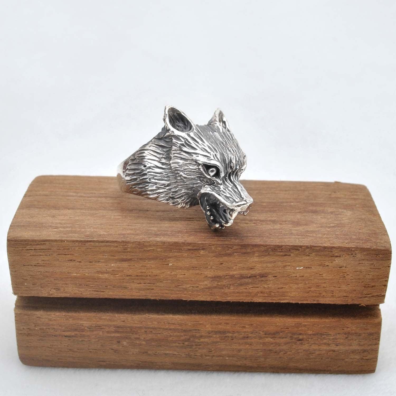 Animal Wolf Silver Ring Size 11 Kanish