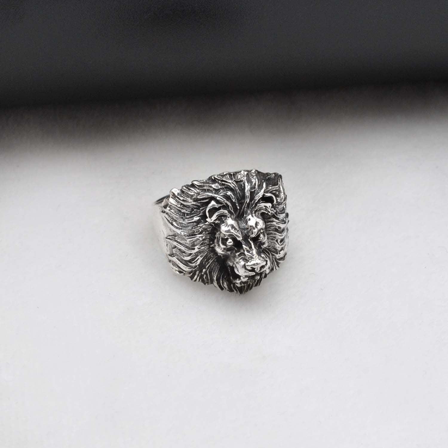 Roaring Lion Silver Ring Size 10 Kanish