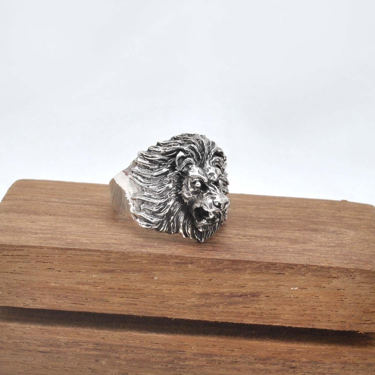 Roaring Lion Silver Ring Size 10 Kanish