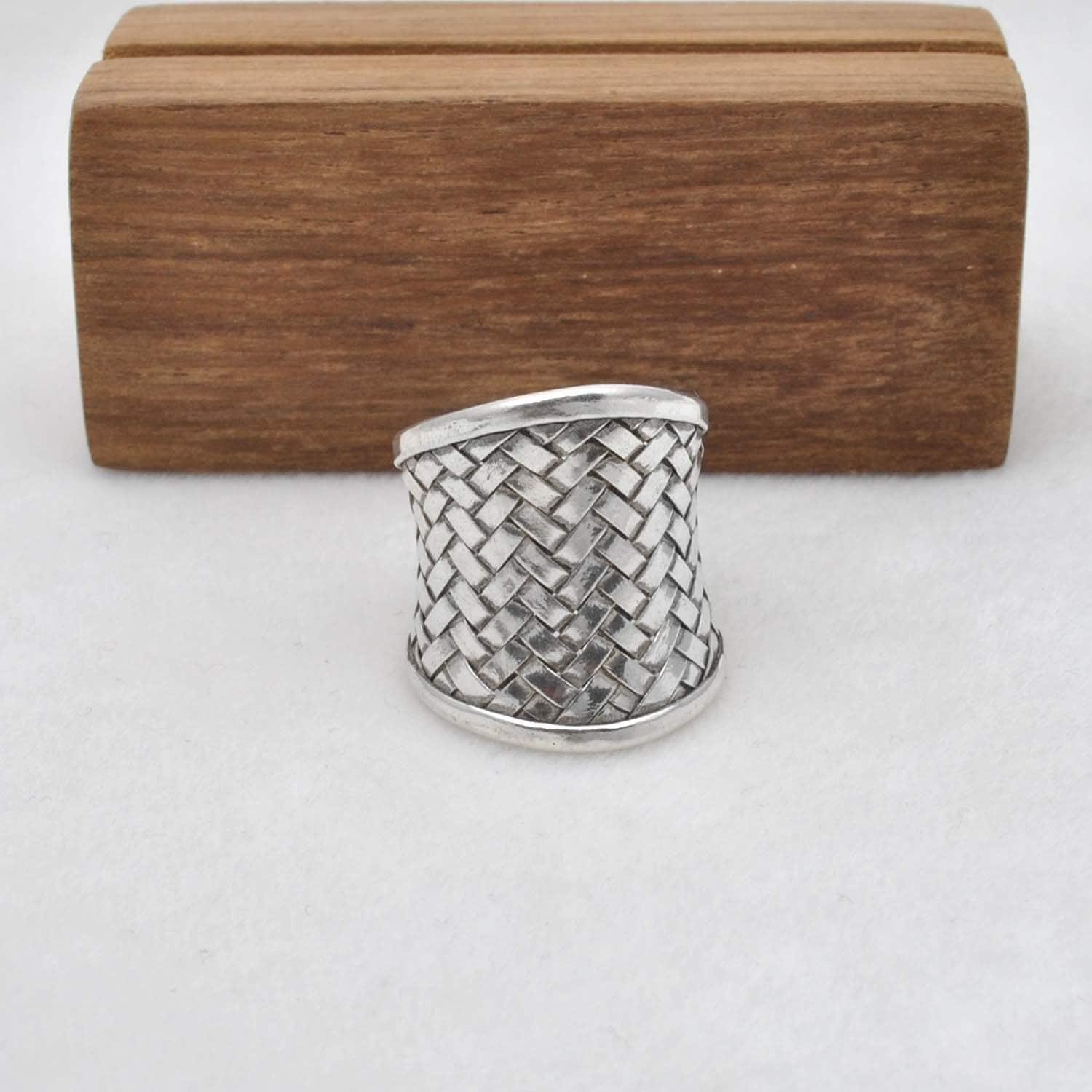Wide Band Thumb Silver Ring Size 9 Kanish