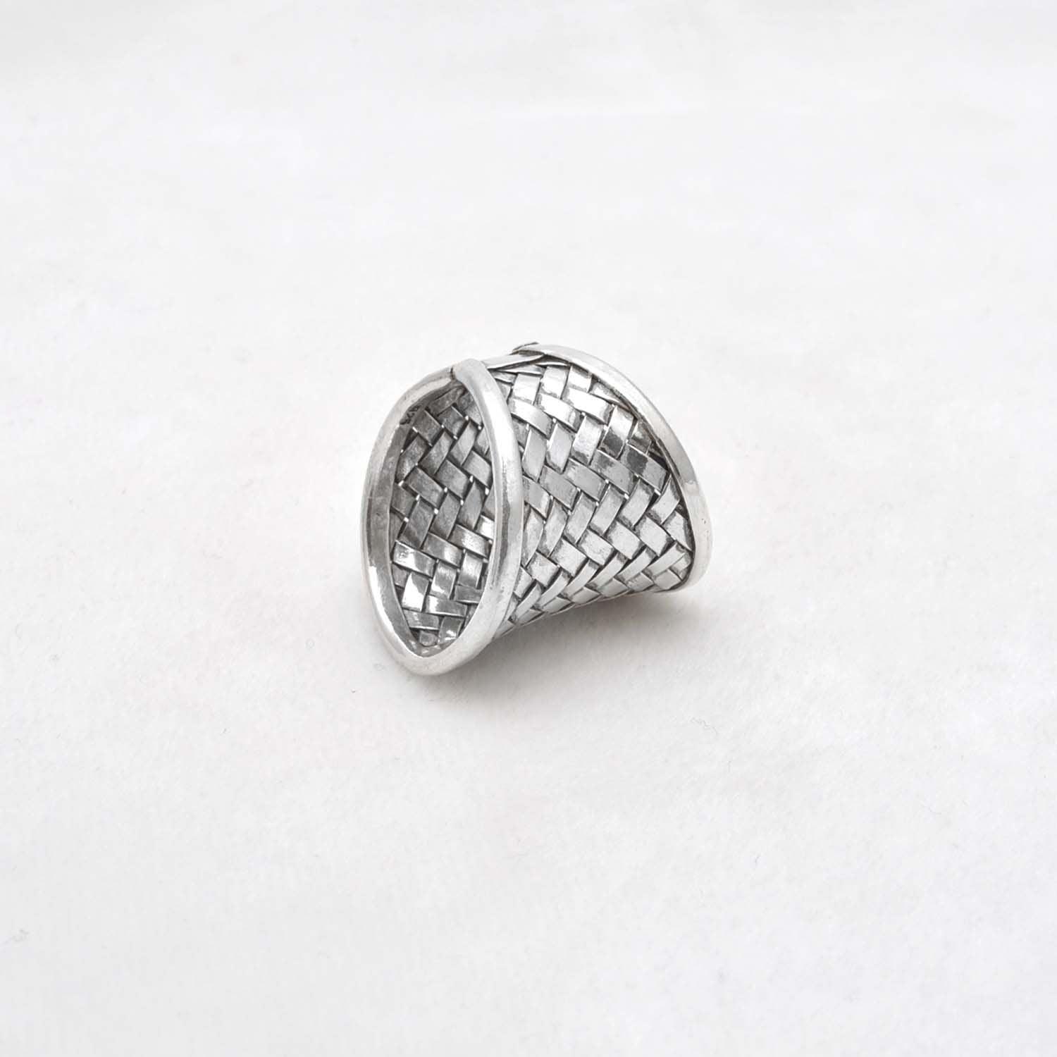 Wide Band Thumb Silver Ring Size 9 Kanish