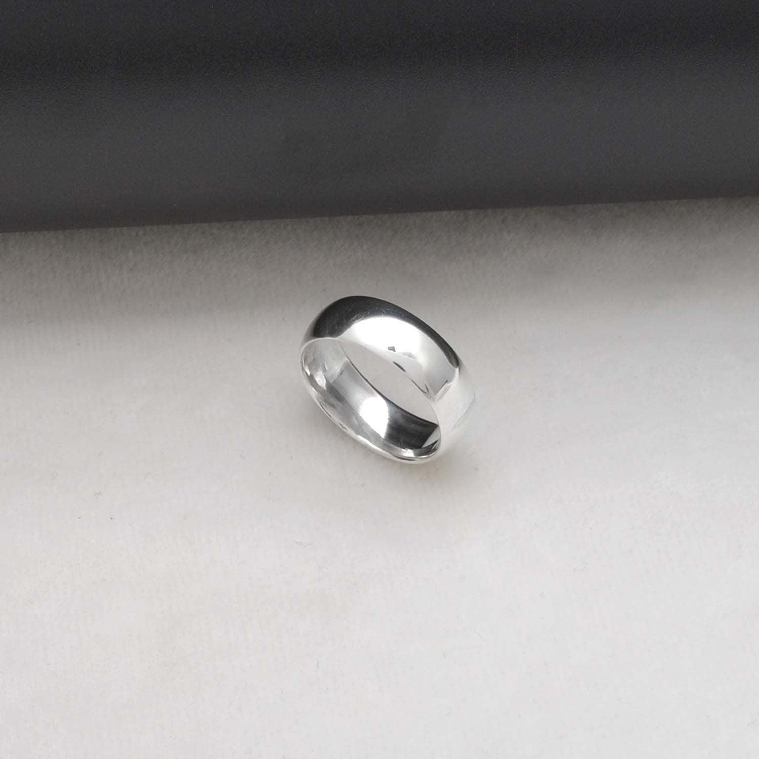 Smooth Plain Sterling Silver Band Ring Size 10 Kanish