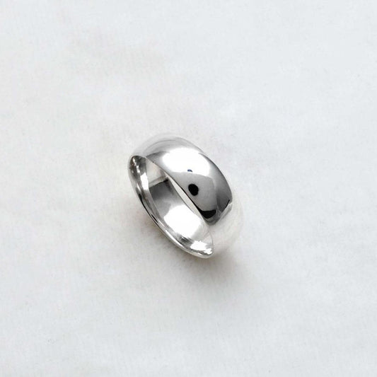 Smooth Plain Sterling Silver Band Ring Size 10 - Kanish