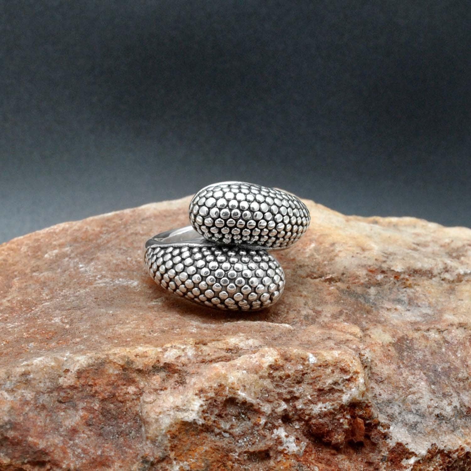 Sterling Silver Bypass Ring Size 8 Kanish