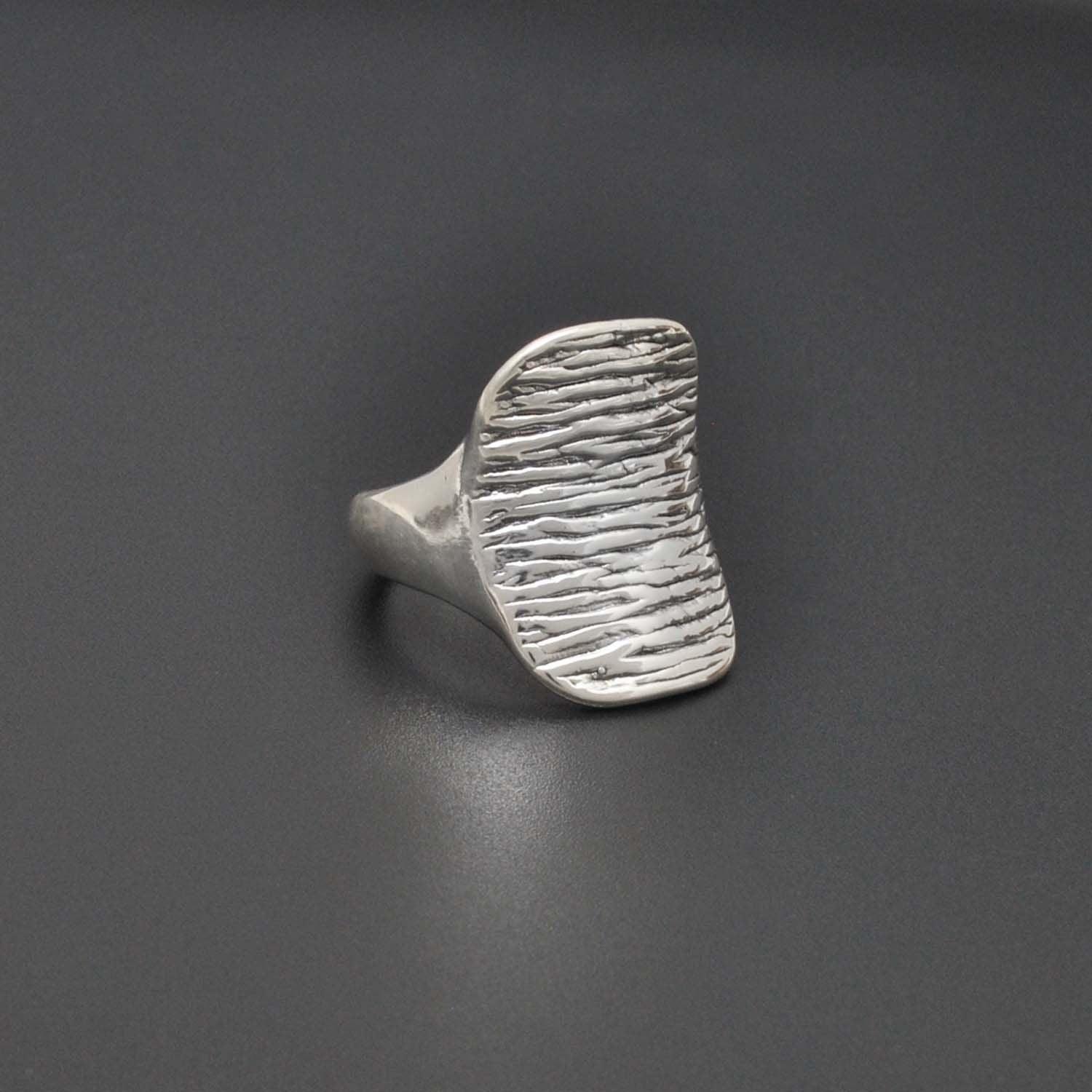 Sterling silver chunky textured ring Kanish