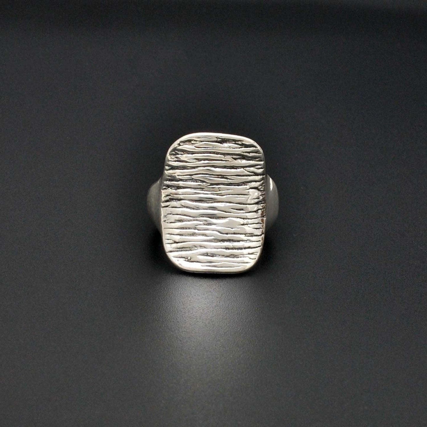 Sterling silver chunky textured ring Kanish