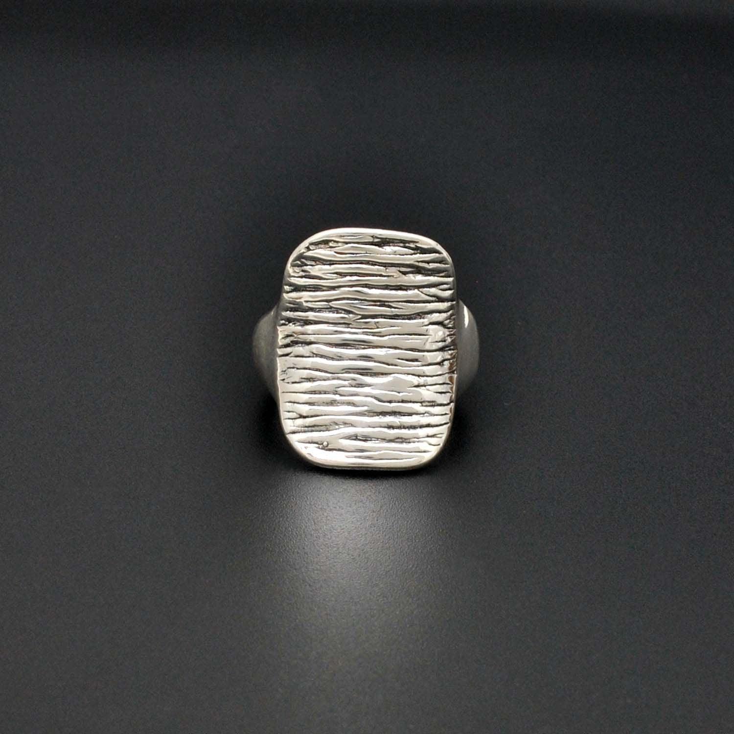 Sterling silver chunky textured ring Kanish