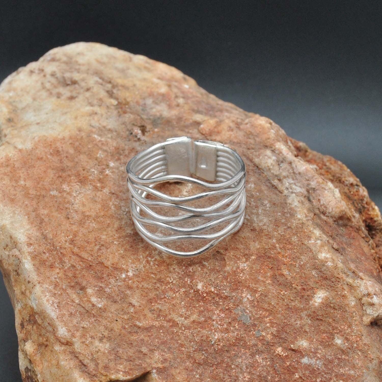 925 Sterling Silver Women Band Ring Size 9 Kanish