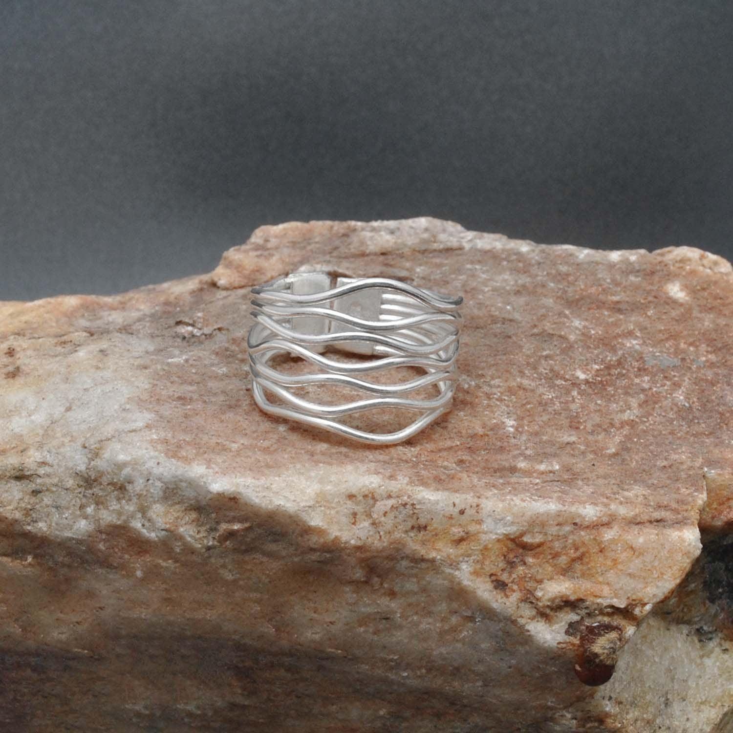 925 Sterling Silver Women Band Ring Size 9 Kanish