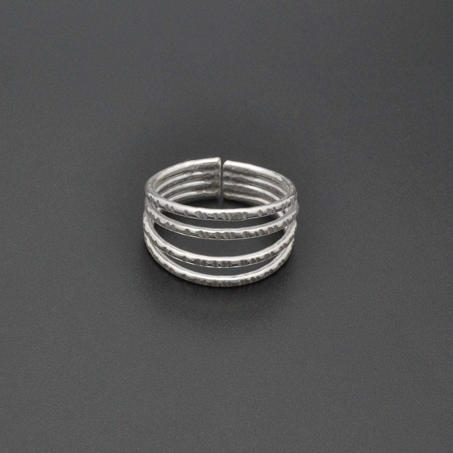 Sterling Silver Stackable Hammered Ring Size 9 Kanish