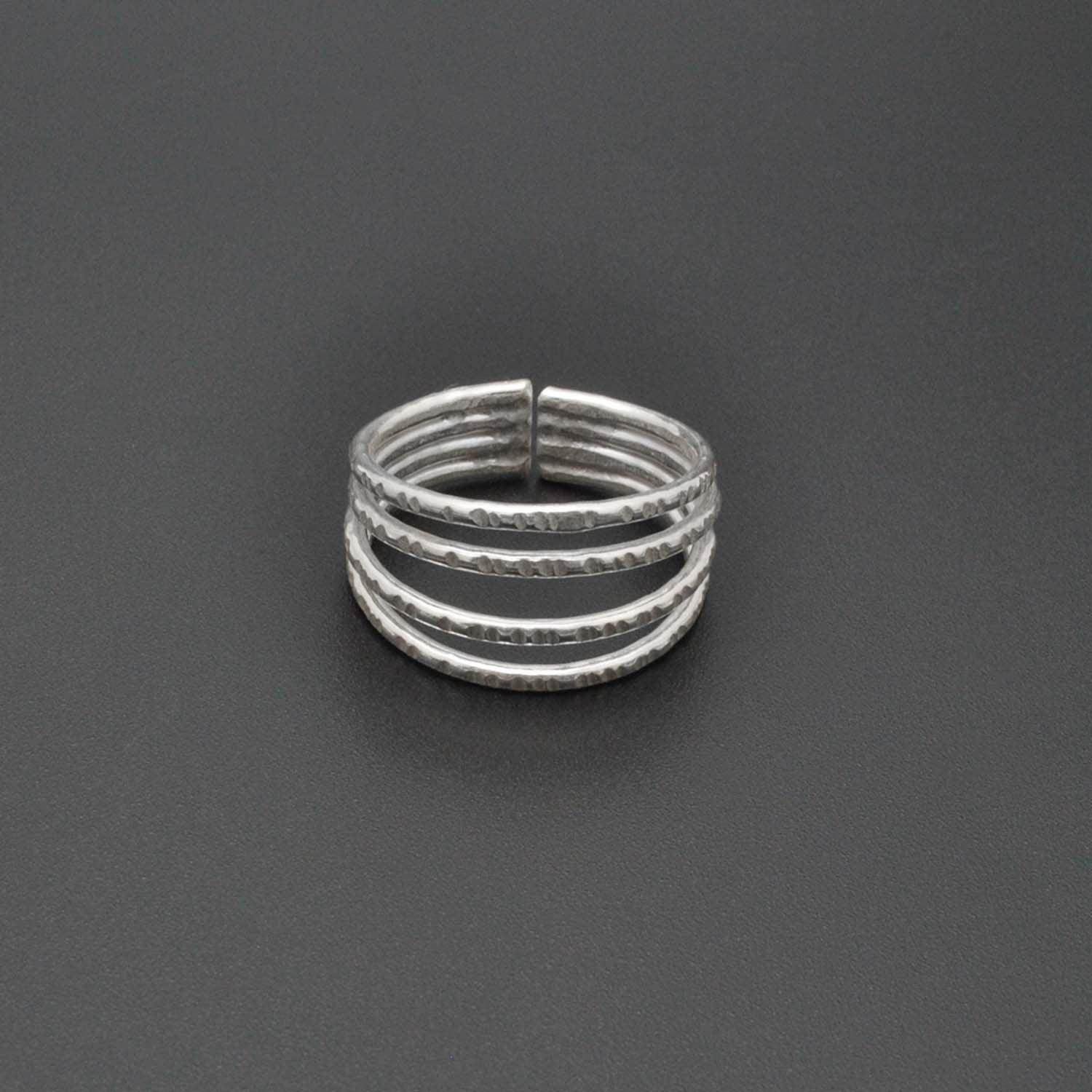 Sterling Silver Stackable Hammered Ring Size 9 Kanish