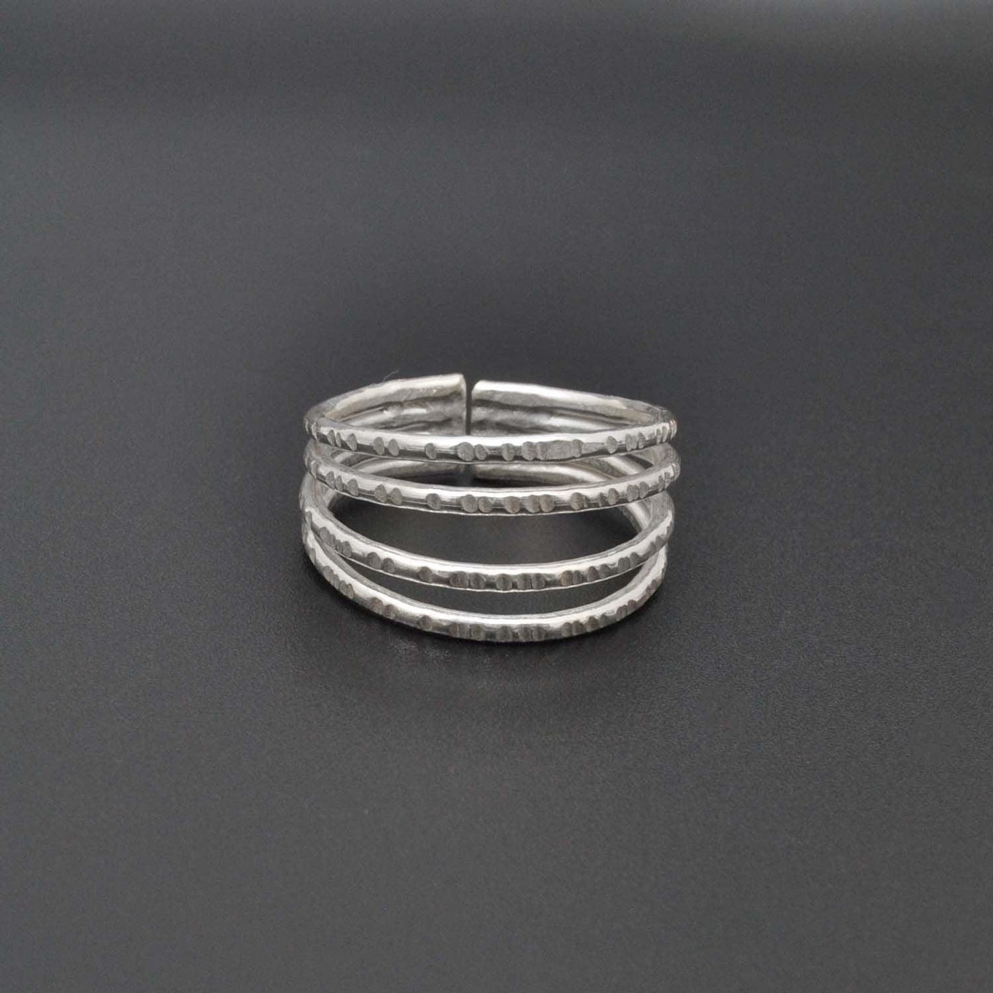 Sterling Silver Stackable Hammered Ring Size 9 - Kanish