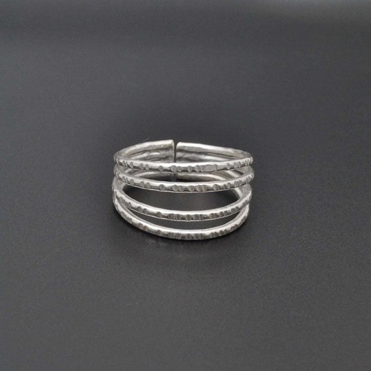 Sterling Silver Stackable Hammered Ring Size 9 - Kanish
