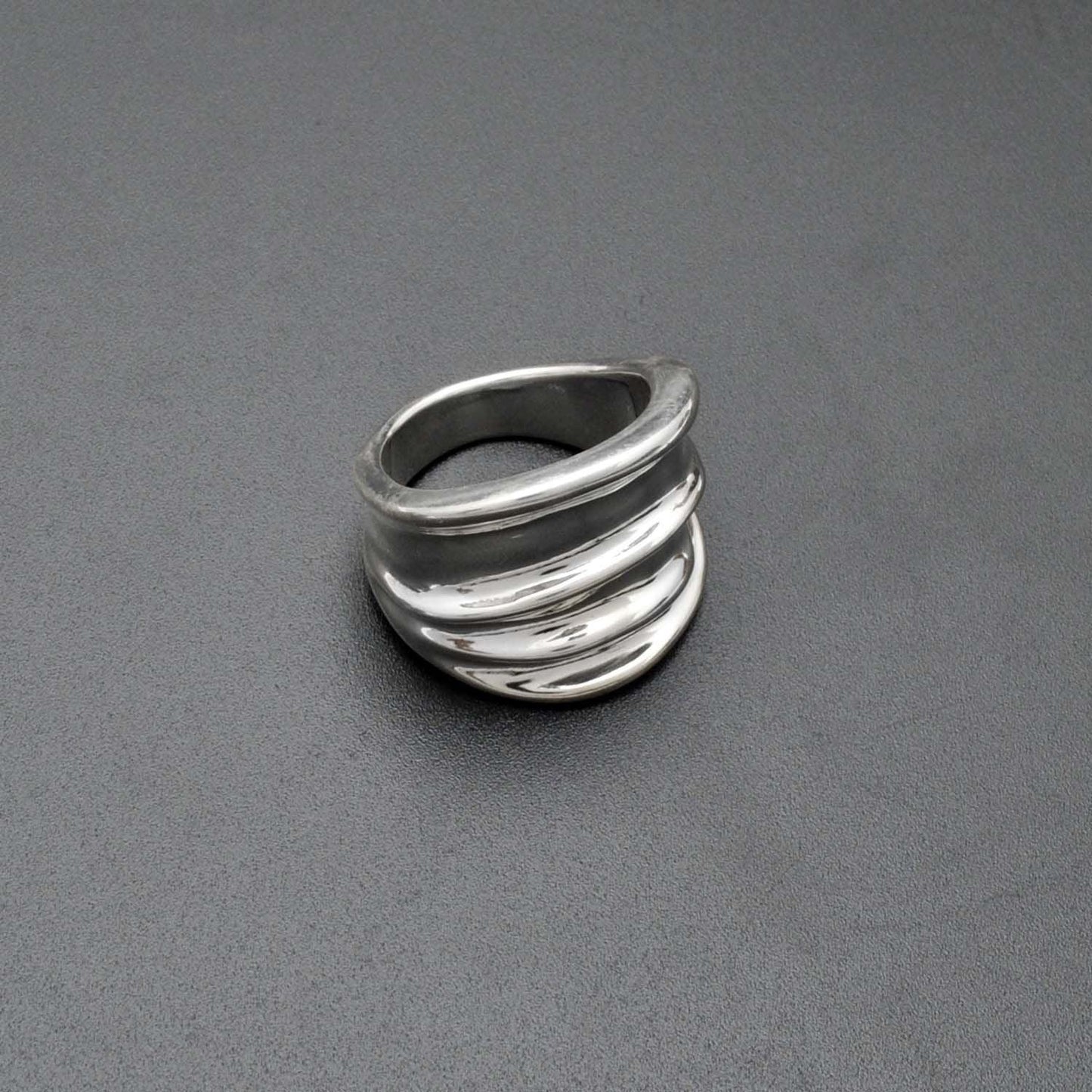 Wide Silver Chunky Wide Band Ring Size 11 Kanish