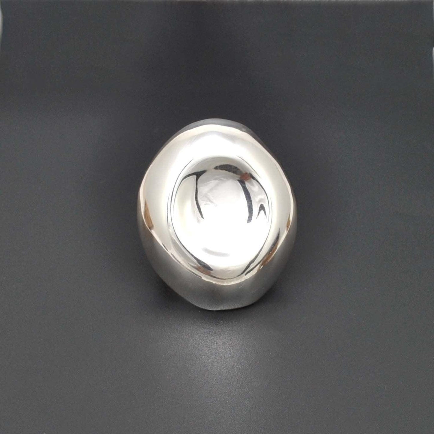 Long contemporary sterling silver ring Kanish