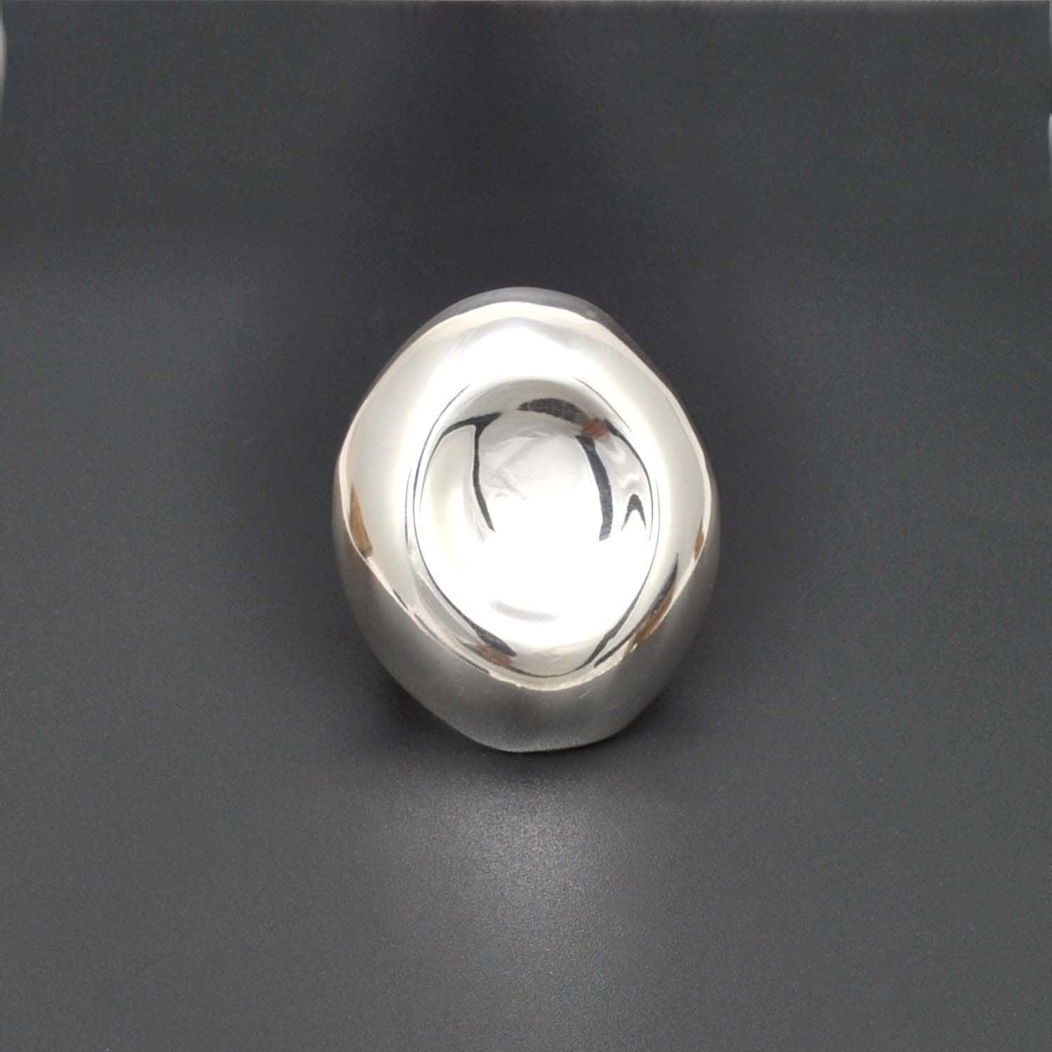 Long contemporary sterling silver ring Kanish