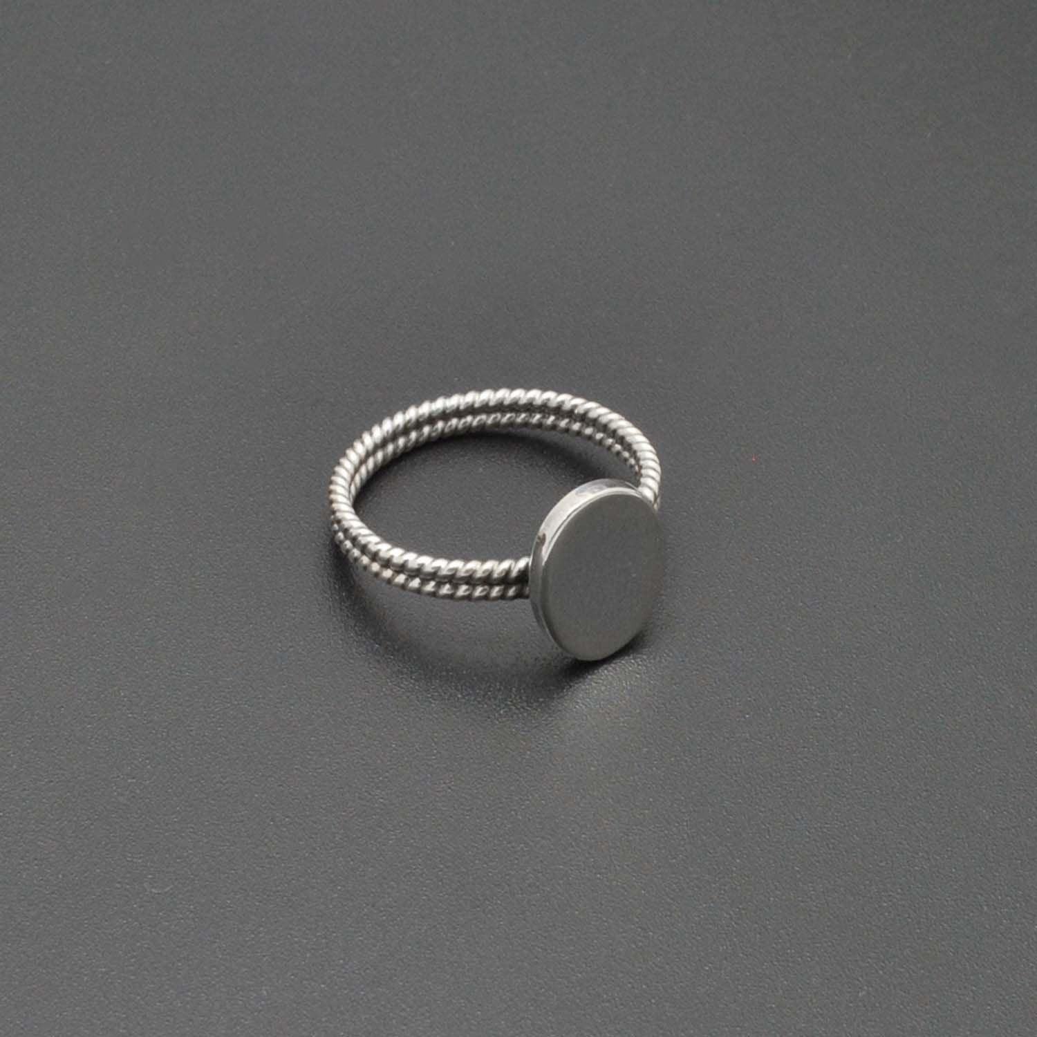 925 Silver Signet Twisted Band Ring Size 9 Kanish