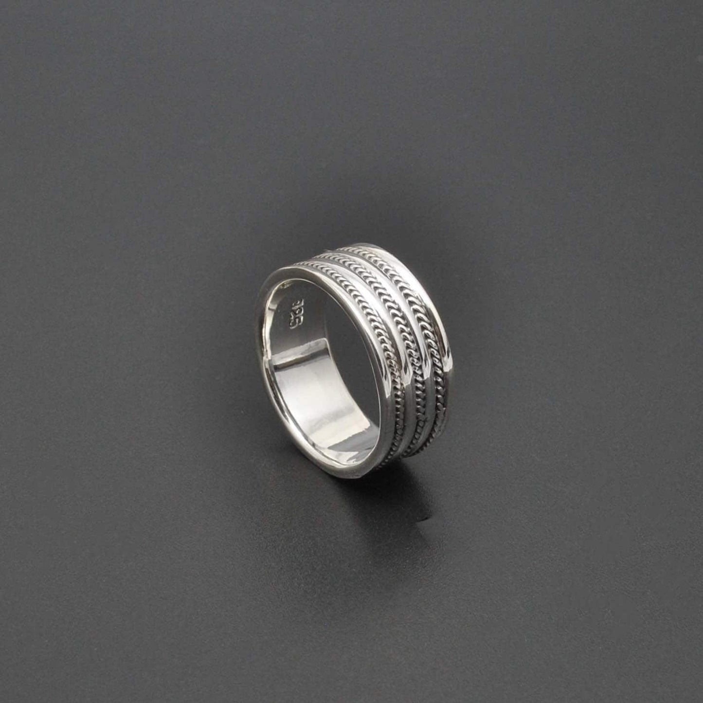 Solid 925 Silver Classic Wedding Bands Size 9 Kanish