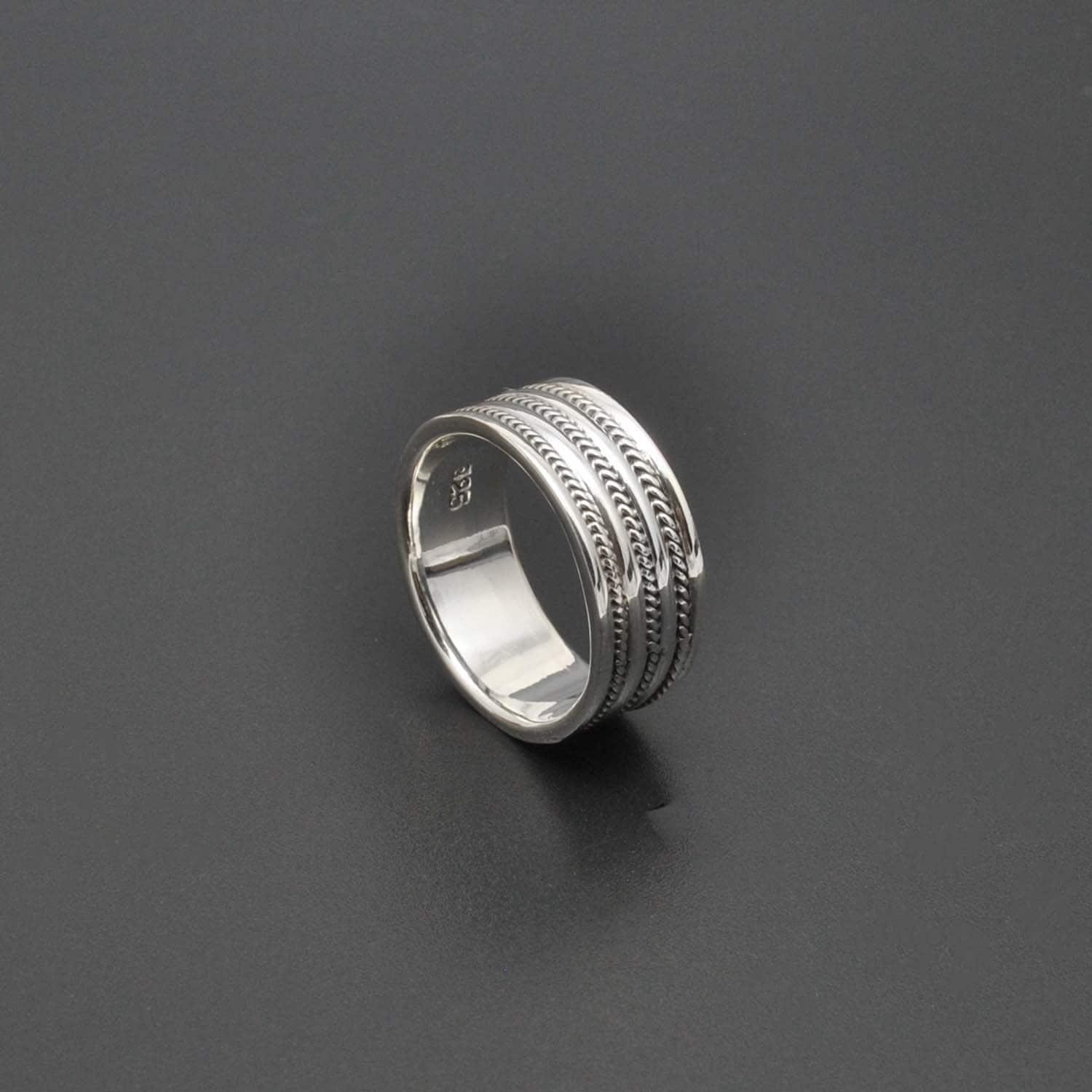 Solid 925 Silver Classic Wedding Bands Size 9 Kanish