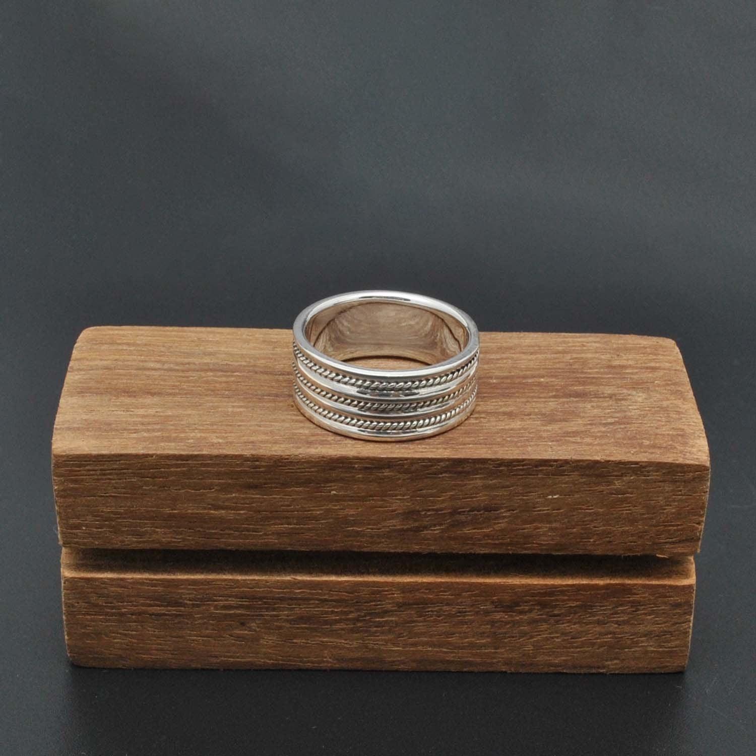 Solid 925 Silver Classic Wedding Bands Size 9 - Kanish
