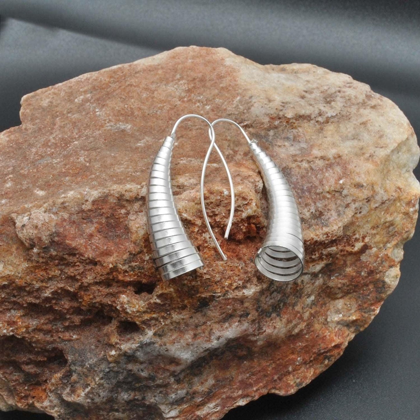 Sterling silver tribal cone earrings Kanish